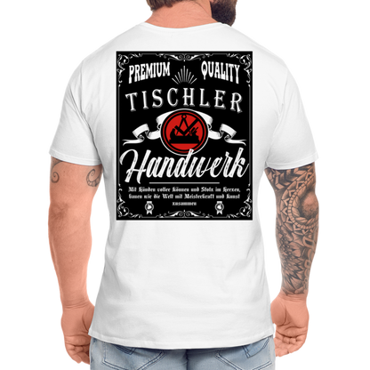 Tischler Premium T-Shirt Backprint - weiß