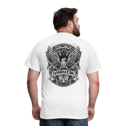 Dachdecker Handwerk Premium Männer T-Shirt Rückendruck - weiß