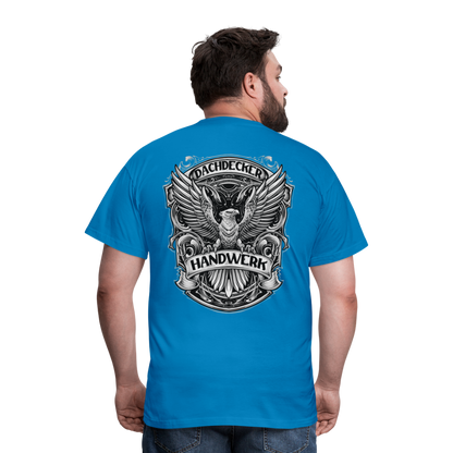 Dachdecker Handwerk Premium Männer T-Shirt Rückendruck - Royalblau