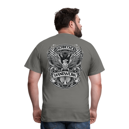 Dachdecker Handwerk Premium Männer T-Shirt Rückendruck - Graphit