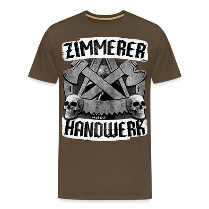 Zimmerer Handwerk - Premium T-Shirt - Edelbraun