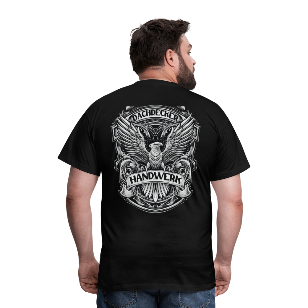 Dachdecker Handwerk Premium Männer T-Shirt Rückendruck - Schwarz