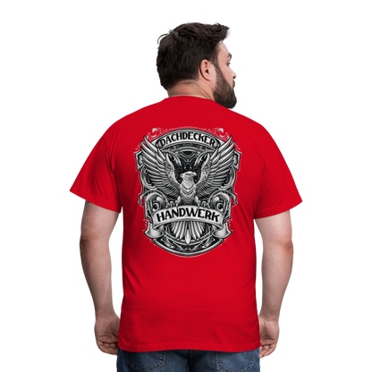 Dachdecker Handwerk Premium Männer T-Shirt Rückendruck - Rot
