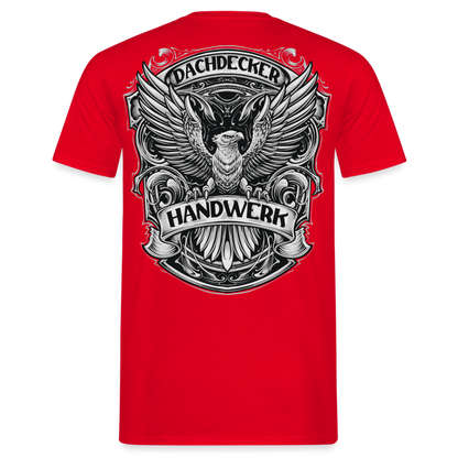 Dachdecker Handwerk Premium Männer T-Shirt Rückendruck - Rot