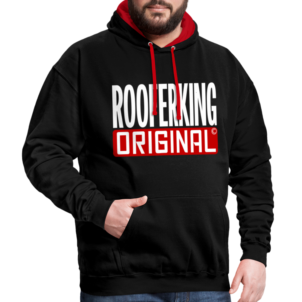 Rooferking Original - Kontrast Hoodie - Schwarz/Rot