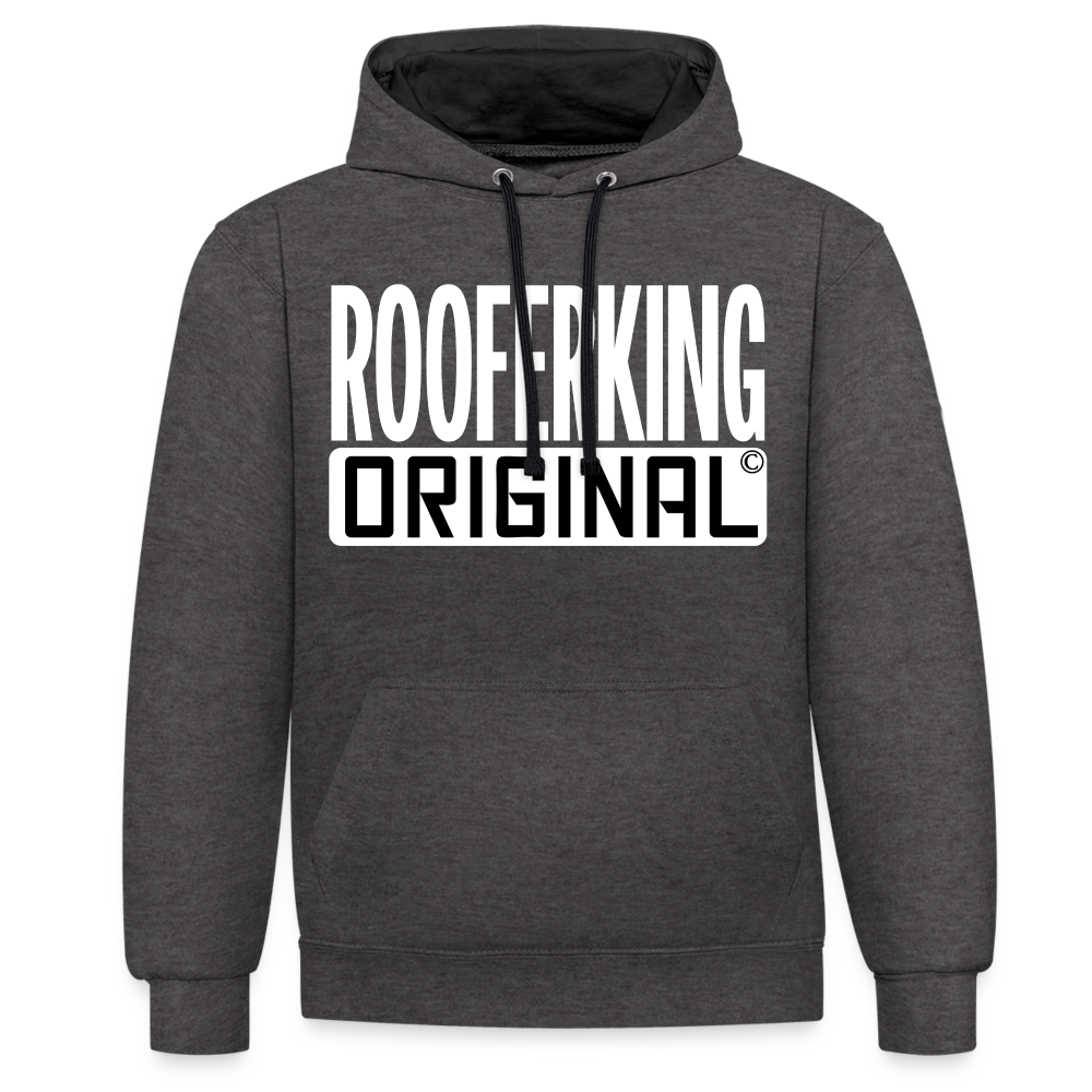 Rooferking Original - Kontrast Hoodie - Anthrazit/Schwarz