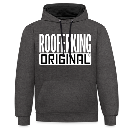 Rooferking Original - Kontrast Hoodie - Anthrazit/Schwarz