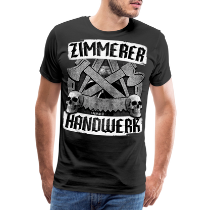 Zimmerer Handwerk - Premium T-Shirt - Schwarz