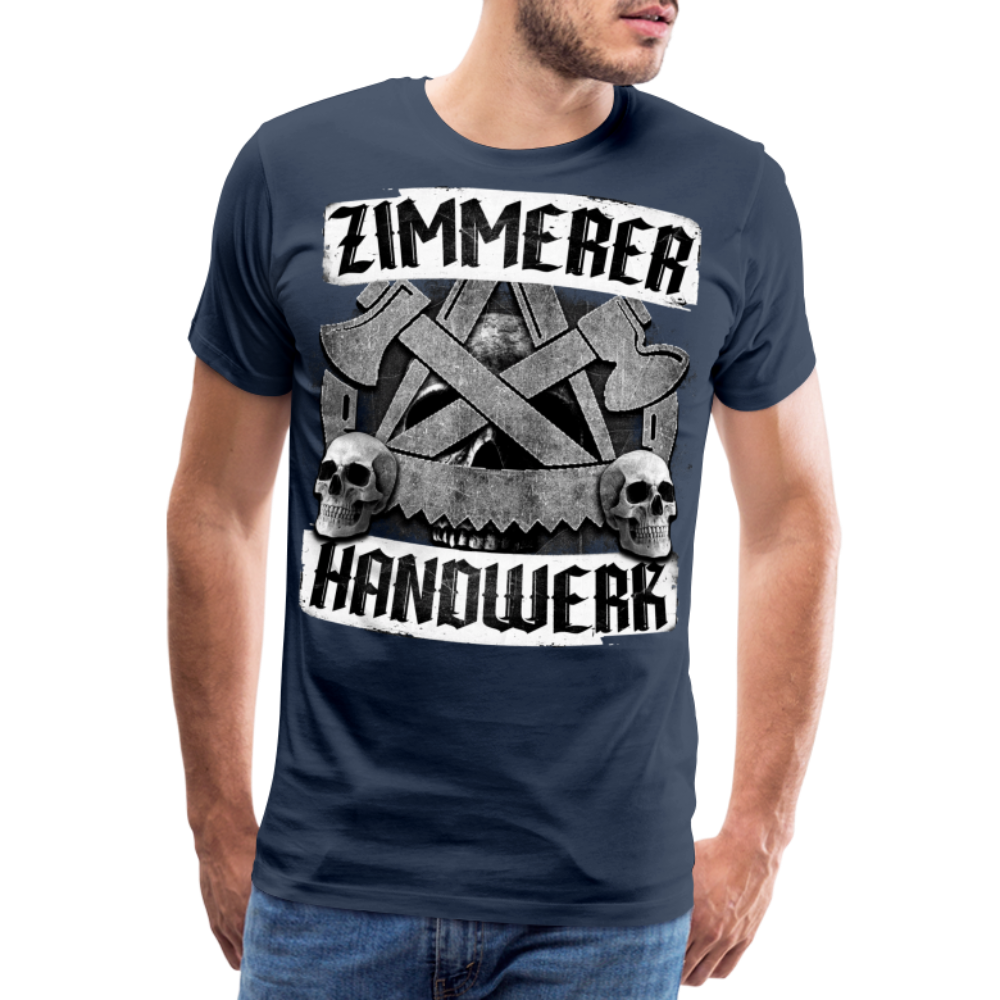 Zimmerer Handwerk - Premium T-Shirt - Navy