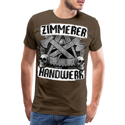 Zimmerer Handwerk - Premium T-Shirt - Edelbraun