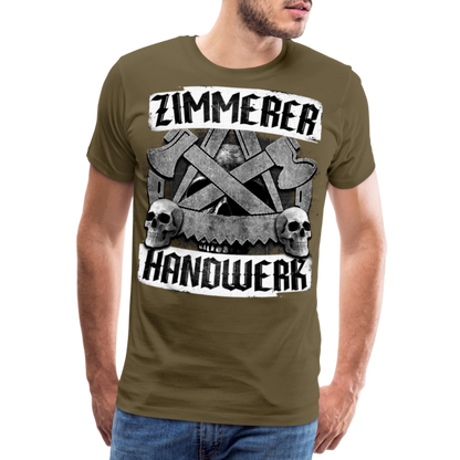 Zimmerer Handwerk - Premium T-Shirt - Khaki