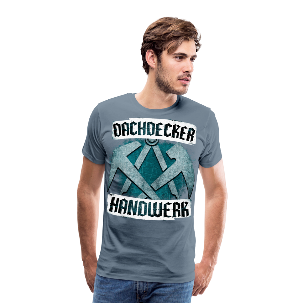 Dachdecker Handwerk - Premium T-Shirt - Blaugrau