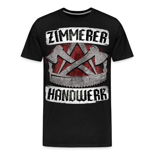 Zimmerer Handwerk - Premium T-Shirt - Schwarz