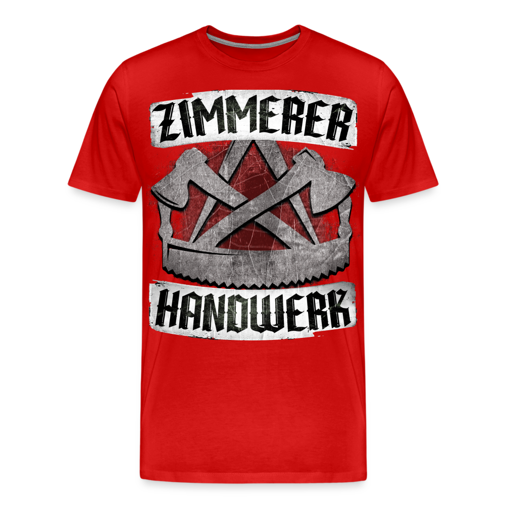 Zimmerer Handwerk - Premium T-Shirt - Rot