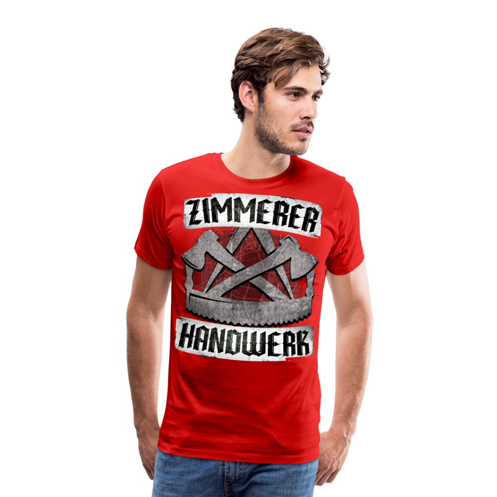 Zimmerer Handwerk - Premium T-Shirt - Rot
